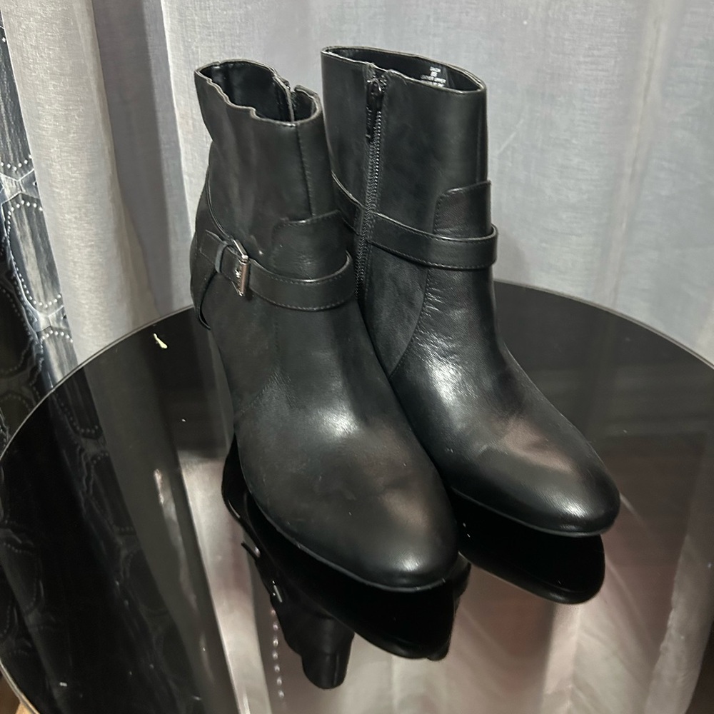 Ralph Lauren Black Leather Ankle Boots